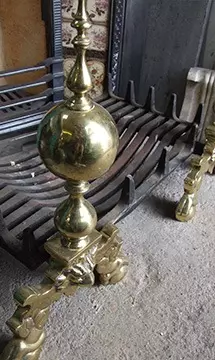 close up detail of a fireplace